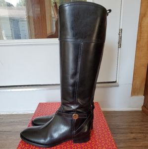 Tory Burch Black, Brita Riding Boots in size 8